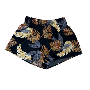 NWOT Black and Gold Tropical Print High Waist Shorts